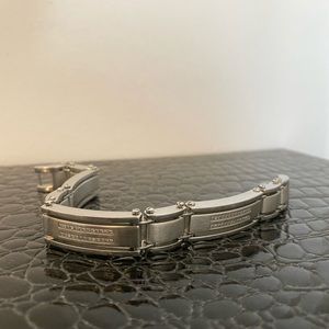 Men’s diamond and stainless steel bracelet